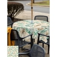 thumbnail image 5 of Outdoor Tablecloth with Umbrella Hole for Patio/Picnic/Party/Camping, Teal Beige Coastal Waterproof Table Cloth Square Cover Washable, Summer Beach Starfish Conch Shell Ocean (60"x 60"), 5 of 9