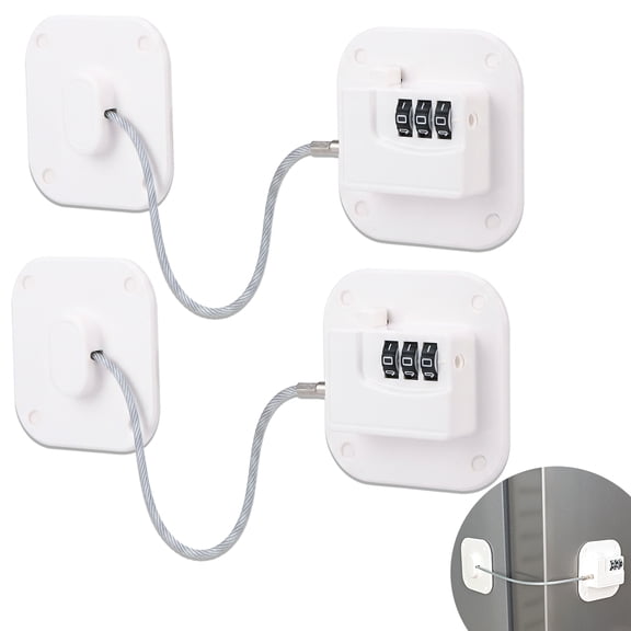 KABOER 2-Pack Combination Baby Proofing Locks, Keyless Cabinet & Refrigerator Safety Locks with Resettable Code, Multi-Purpose Childproof Adhesive Lock for Toddlers & Pets