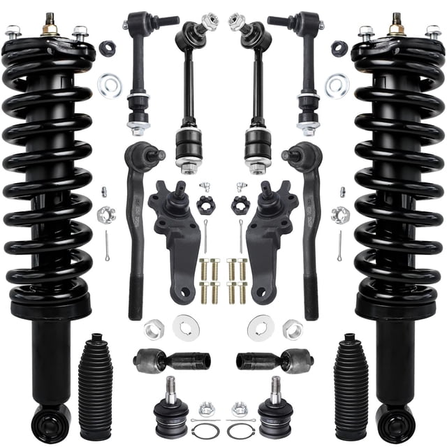 Detroit Axle - 4WD Front Suspension Kit for 96-02 Toyota 4Runner 1996 1997 1998 1999 2000 2001 2002, 2 Struts 4 Ball Joints 4 Tie Rods 2 Boots Front Rear 4 Sway Bars Replacement Ready Struts Shocks