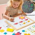 thumbnail image 2 of Wooden Magnetic Pattern Block Puzzle Set, 220PCS Montessori Tangram Puzzle Kit with Magnetic Wooden Shapes,Creative Magnetic Puzzle, Early Math Geometric Learning Tool, 2 of 10