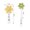 thumbnail image 3 of Candy Color Resin Six-Petal Flower Badge Reel Retractable ID Badge Holder With 360 Rotating Alligator Clip Name Holder, 3 of 6