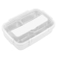 thumbnail image 4 of 4 compartiments 304 Boîte à lunch compartimentée pour étudiants Conteneurs alimentaires en acier inoxydable Portable Bento Vaisselle École Bureau(blanche), 4 of 14