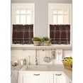 thumbnail image 5 of Rustic Botanical 2 Panel Kitchen Curtains for Small Windows, Japanese Herb on Brown Simple Art Bathroom Tier Curtain, Short Window Treatment for Bedroom/Living Room 55"x36", 5 of 6