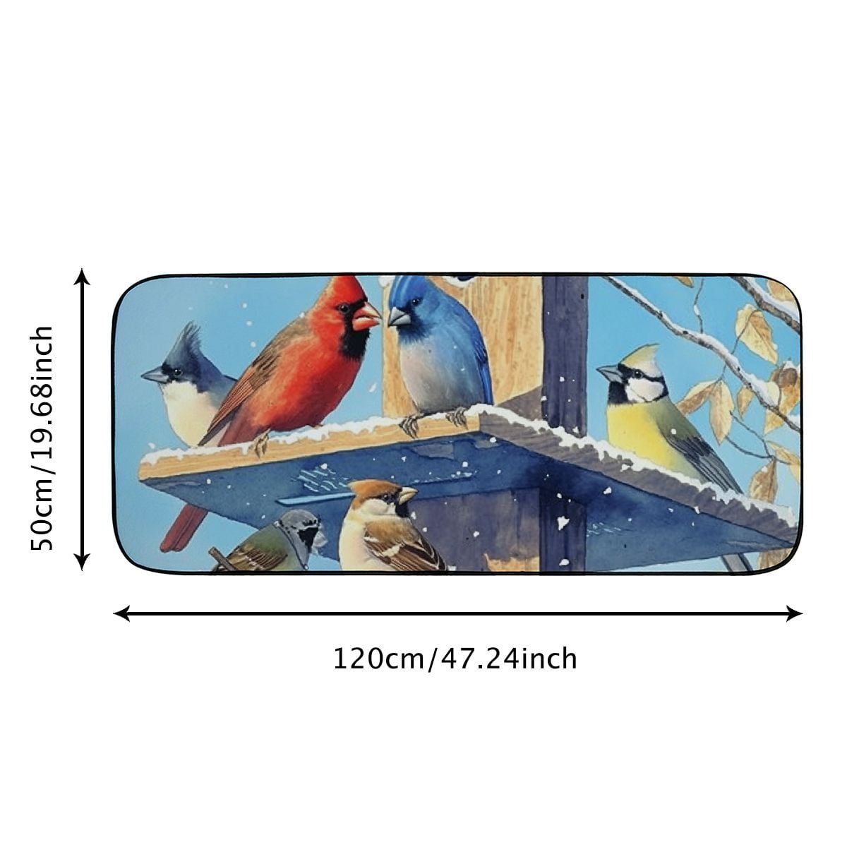 Heduofu Backyard Songbirds Doormat – Decorative Door Mat, Door Mat with Non-Slip Rubber Backing, Easy Cleaning, Traps Dirt, for Entry, Patio, Garage 19.68*47.24 in