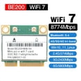 thumbnail image 2 of Tarjeta WiFi Mini PCI-e BE200HMW 8774 Mbps 2,4 G/5 G/6 Ghz para Adaptador de Red Inalámbrica Bluetooth 5.4 802.11BE, 2 of 5