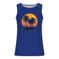 thumbnail image 4 of Taqqpue Mens Plus Size Tank Tops Casual Crew Neck Workout Gym Sleeveless Shirts Summer Beach Quick Dry Palm Tree Vintage Style T-Shirt, 4 of 5