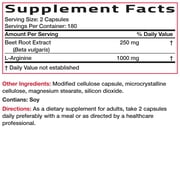 Bronson Beet Root + L-Arginine Nitric Oxide Production - Non-GMO, 360 Vegetarian Capsules