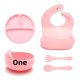 thumbnail image 1 of Juego de cuencos de alimentación de bebé de silicona resistente al calor, ocho piezas con ventosa, utensilios integrados para bebés y bebés, 1 of 5