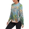 thumbnail image 2 of FORMRS Womens Long Sleeve Shirts UPF 50+ Sun Protection Quick Dry Fishing Hiking Tops, Size S-2XL, Blue Sea Boat, 2 of 8