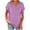 Purple, variant on Kaemgyyd Oversized Tshirts for Women Breathable Loose Button V Neck Tops Lightweight Roll Short Sleeve Basic Tee