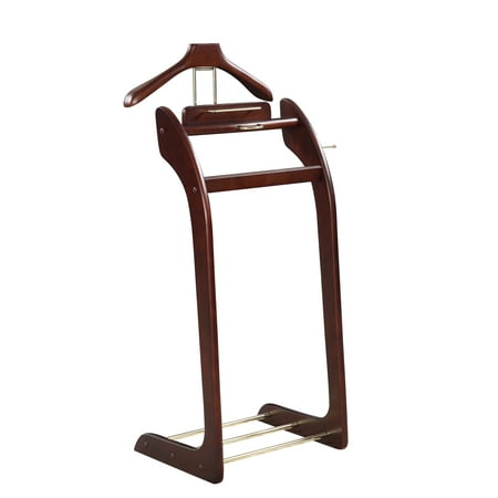 Proman Products Wardrobe Valet with Brass Hardware - Walnut