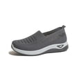 thumbnail image 2 of CAIXAI Walking Shoes for Women Orthopedic Dress Shoes for Women Lightweight Knit Upper Embroidery White Sneakers for Women Walking Anti-Skid Adjustable Upper Mary Jane Flats Hands-Free Barefoot Shoe, 2 of 7