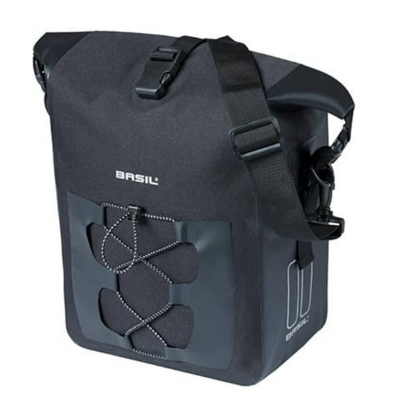 BASIL Sacoche Arriere Velo laterale Navigator cyclotouriste waterprrof 12-15l Noir Fixation Hoo