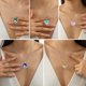 thumbnail image 4 of Juwaliy Collar de Corazón para Mujer para Madre E Hija Dije de Piedra de Nacimiento de Aguamarina Azul de Plata Esterlina 925 Joyería Mamá Regalo de Cumpleaños de Marzo Día de la Madre, 4 of 7