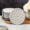 thumbnail image 3 of 8 Pcs Drink Coasters With Holder, 4 Colors Absorbent Coasters For Drinks, Cotton Woven Coaster Set, 3 of 5
