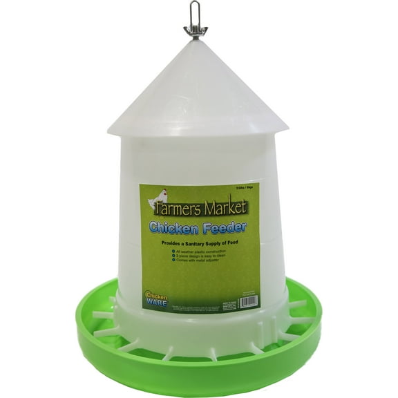 Ware Mfg. Inc.-Chicken Feeder W Adjustment 17lb- White/green 17lb