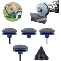 4 PCS Lawn Mower Blade Sharpener, Universal Mower Blade Sharpener with Blade Balancer Kit, Lawnmower Blade Sharpener Tool for Any Power Drill/Hand Drill