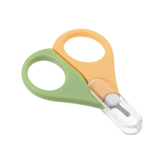 Unique Bargains 1 Pc Portable Short Handle Nail Scissors Toenail Clippers for Child 3.15"x2.24"x0.39" Orange Green