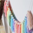thumbnail image 5 of Pastel Rainbow Tassel Garland - Boho Tassel Garland with Wood Beads - Wall Decor for Dorm, Girls Room and Nursery Room for Home Party Baby Shower Supplies (Soft Colors) (C), 5 of 7