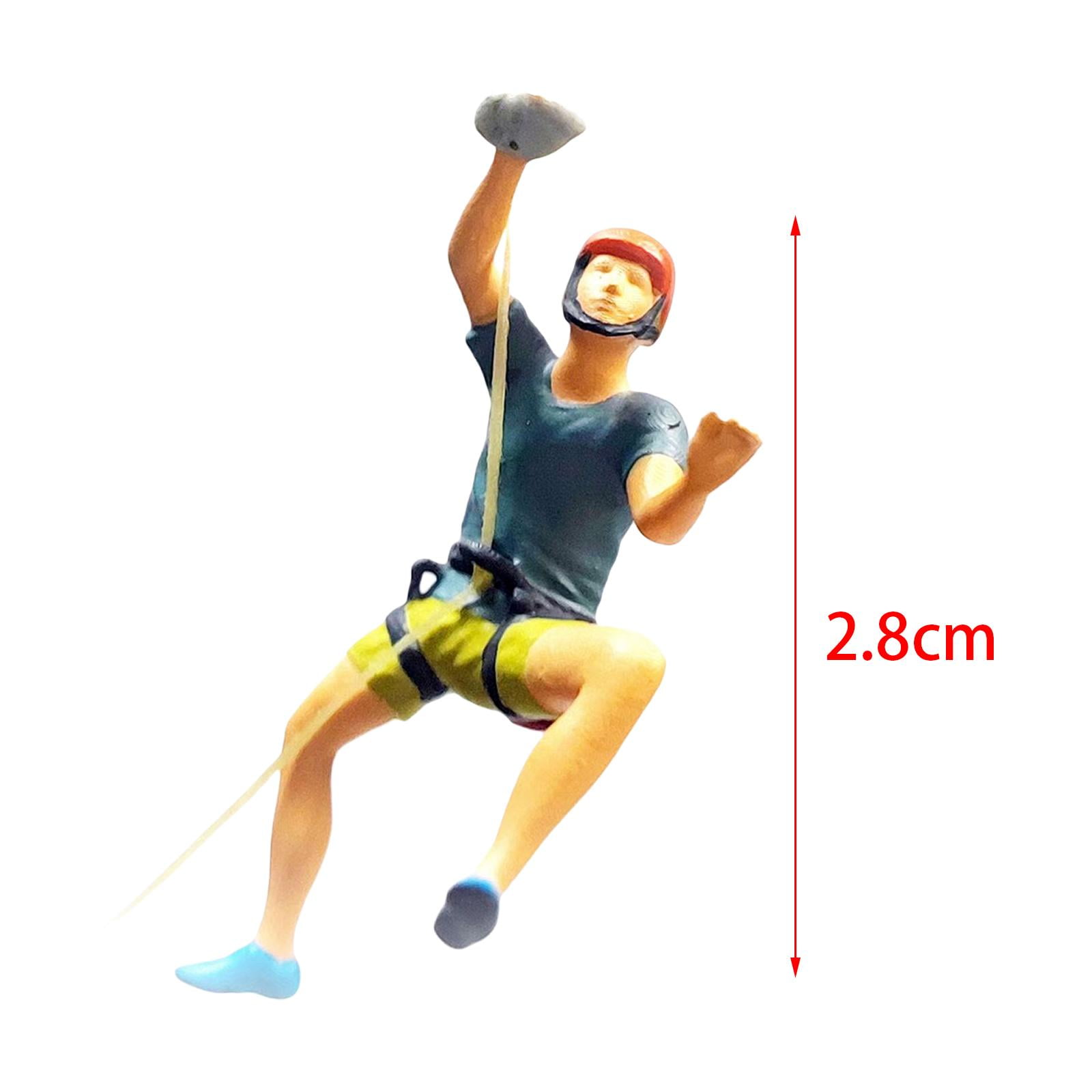 Resin 1/64 Scale Climbing People Figures Ornament for Diorama Layout Decor