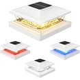 thumbnail image 1 of Solar Post Cap Lights with 8 RGB Solid Colors & Multicolor Flow - 4 Pack Fence Post Solar Lights, IP65 Waterproof - Fits 4x4 5x5 6x6 Wood & Vinyl Posts - White, 1 of 6