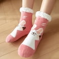 thumbnail image 4 of MZXELPRJD No Show Socks Womens Christmas Cartoon Floor Socks Thicken Warm Non-slip Sleeping Socks Slippers Socks, Crew Socks for Women Pink, 4 of 4