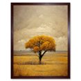 thumbnail image 1 of Lone Tree Autumn Landscape Gold Yellow Mustard Art Print Framed Poster Wall Decor 12x16 inch, 1 of 5