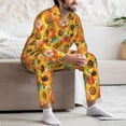 thumbnail image 7 of Lsque Pumpkins And Sunflowers Pattern Long Sleeve Pajama Set for Men - Soft 2-Piece Sleepwear and Loungewear Set with Pockets, Comfy Nightwear-Large, 7 of 7