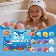 Ocean Toy Bath Salt Sleeve Box Bath Ball Bombs - 12-Pack Bath Ball Bombs, Upgrade Gifts Bubble Basket Stuffers with Surprise Spring Inside