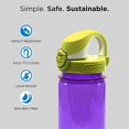 thumbnail image 2 of Nalgene Kids On The Fly Water Bottle, Leak Proof, Durable, BPA and BPS Free, Carabiner Friendly, Reusable and Sustainable, 12 Ounces, Purple Hoot, 2 of 6