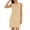 Khaki, variant on Women's Sleeveless Tank Mini Dress Gradient Color Crew Neck Casual Loose Solid Summer Shift Sundress with Side Slit Daily Beach Wear S
