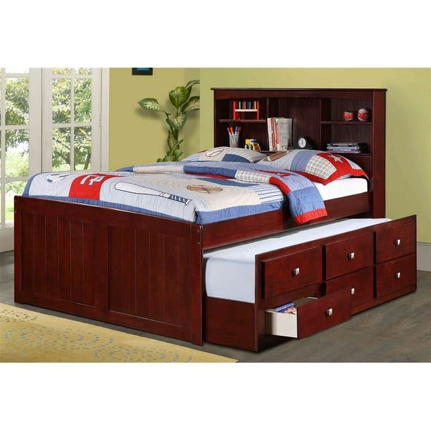 Full Trundle Bed in Dark Cappuccino