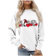 thumbnail image 4 of Penkiiy Womens Christmas Sweatshirts 2024 Cute Gnome Graphic Crewneck Pullover Casual Long Sleeve Tee Shirts Holiday Tops L White, 4 of 5