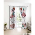 thumbnail image 3 of Pink Flamingo Blackout Curtains for Bedroom/Living Room, Thermal Insulated Kitchen Curtains, Summer Coastal Ocean Nautical Sea Beach Grommet Darkening Window Treatment Drapes 52"x63"x2, 3 of 8