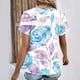 thumbnail image 3 of Tops de Algodón para Mujeres Cuello en V Moda Casual Manga Corta Primavera Verano Top para el Hogar Y Diario, 3 of 6