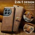 thumbnail image 4 of Allytech Wallet Case for OnePlus 12 with 3 Card Slots & Cash Pocket, 2 in 1 Detachable Strong Magnetic Case, Retro PU Leather Shockproof Magnetic Clasp Slim Protective Shell - Brown, 4 of 8