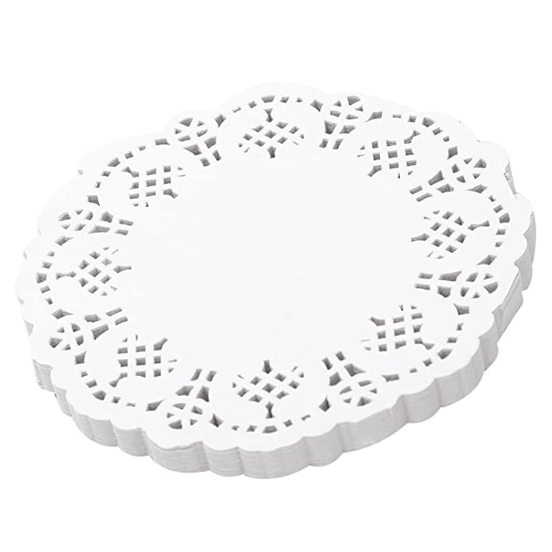 4 Size Each 50 Pcs Lace Paper Doilies,KEYI Round Lace Placemats for Cakes Desserts Baked Treat Display Weddings Formal Event Decoration Tableware Decor 