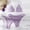 Purple, variant on Hduncf 3 Piece Swimsuits for Women Bikini Bathing Suits Cheeky Triangle Spaghetti Straps Top High Cut Thong Trendy Ladies Swimwear Black S