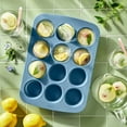 thumbnail image 2 of 12ct Silicone Muffin Pan Blue - Oven & Dishwasher Safe, 2 of 4