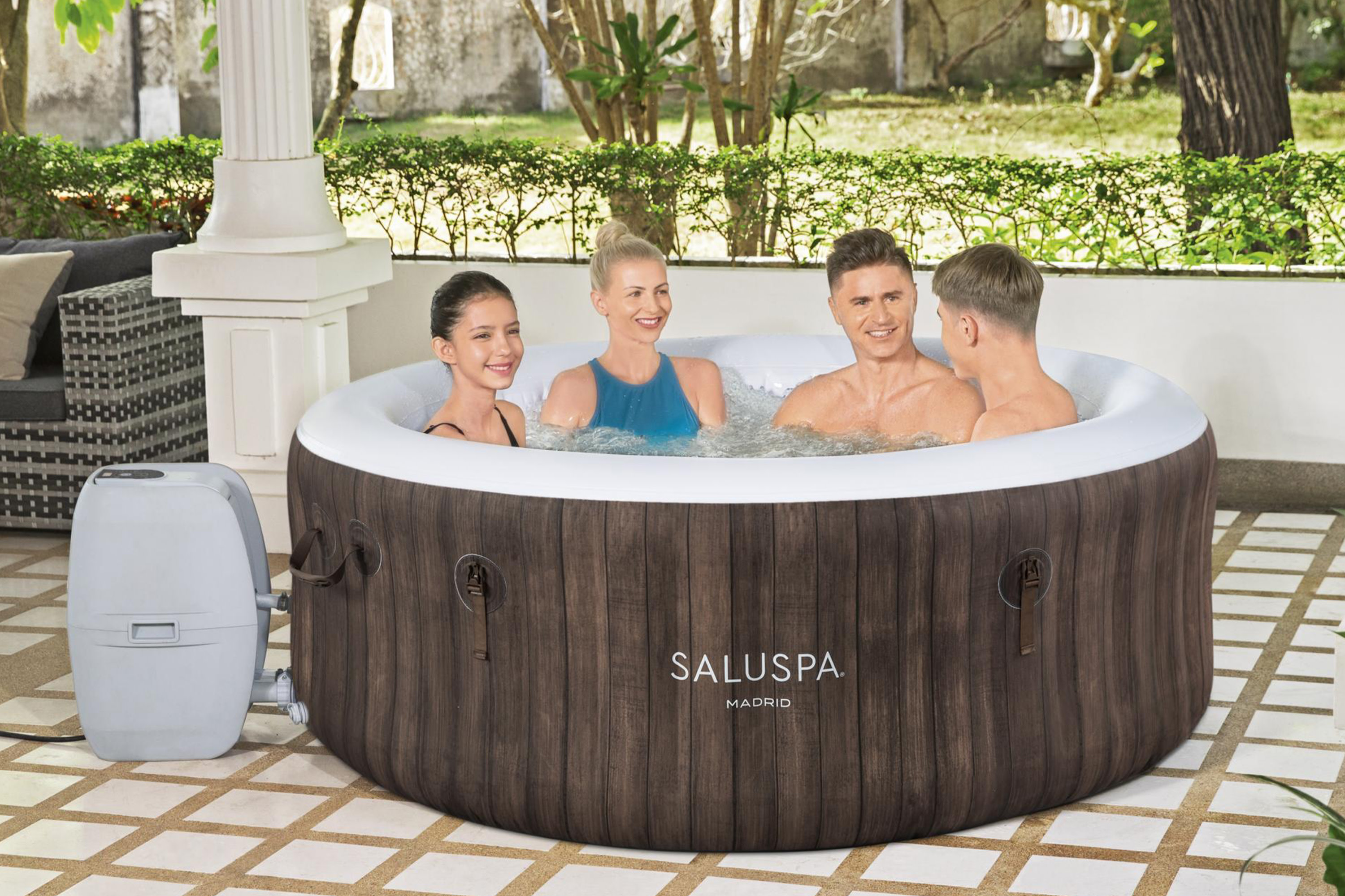 Bestway SaluSpa 71 in. x 26 in. Madrid 177 Gal Inflatable Hot Tub, 104˚F Max Temperature - image 2 of 9