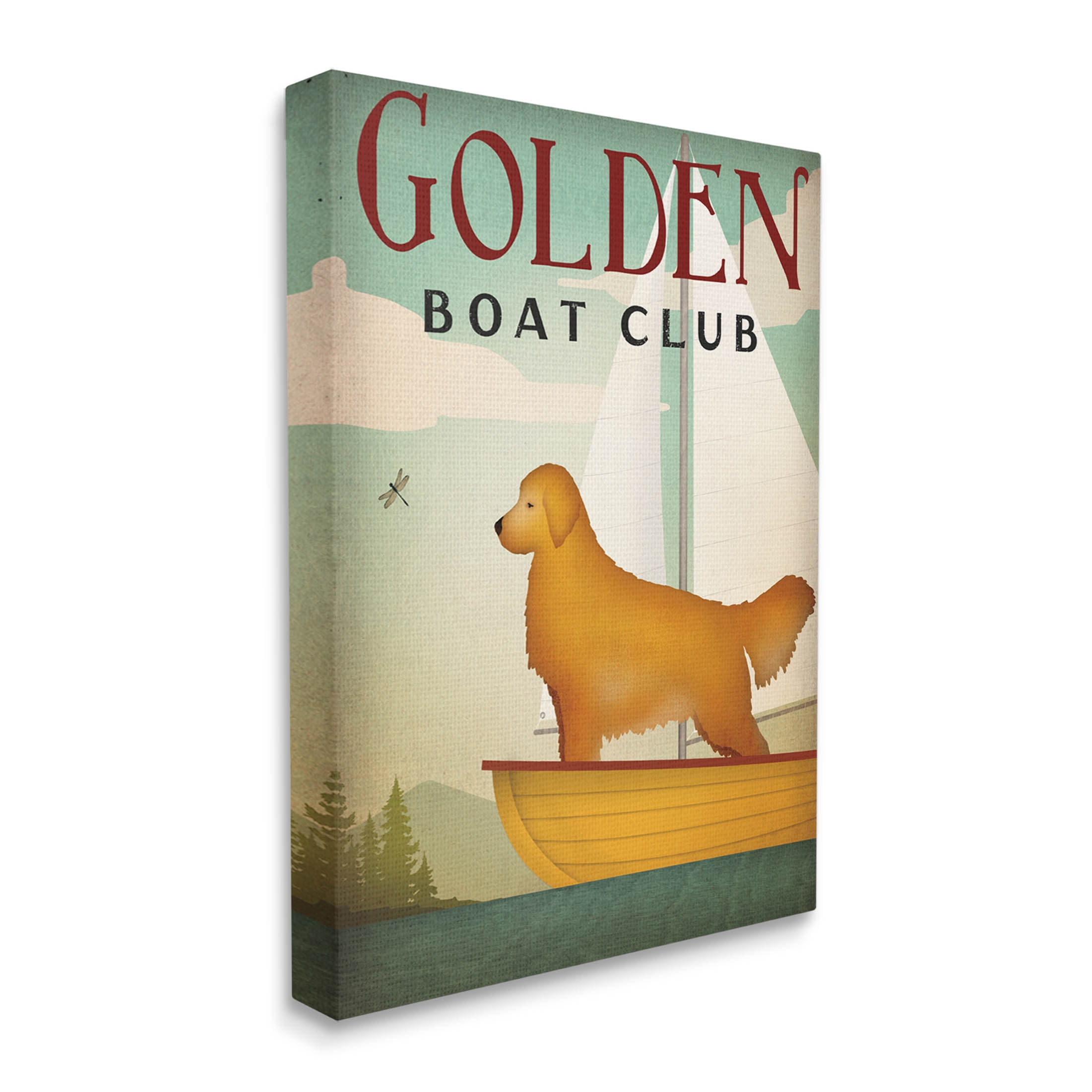 Stupell Industries Boat Club Dog Sailing Graphic Art Gallery Wrapped Canvas Print Wall Art, Design by Ryan Fowler