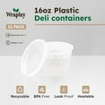 thumbnail image 2 of 16oz Deli Containers with Lids – 12 Airtight Food Storage Containers with Lids – Reusable Plastic Containers for Leftovers, Meal Prep and Kitchen Storage – Dishwasher and Microwave Safe – 12 Pcs, 16oz, 2 of 7