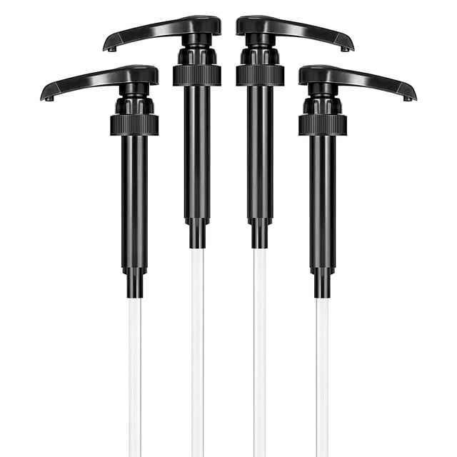 4-Pack Black Coffee Syrup Pump Dispenser, Fits 750ml 25.4oz, Starbucks ...