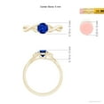 thumbnail image 6 of ANGARA Natural Blue Sapphire Crossover Engagement Ring with Leaf Motifs in 14K Yellow Gold for Women (Size-5mm) | September Birthstone, Anniversary, Jewelry Gift for Women | Natural Sapphire Ring, 6 of 10