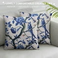 thumbnail image 3 of Nawypu  Throw Pillow Cover Chinoiserie Blue White Floral Pattern Spring Flowers and Birds Hand Oriental Decorative Throw Pillow Cushion Case for Home Couch Living Room Bed Pillowcase, 3 of 5