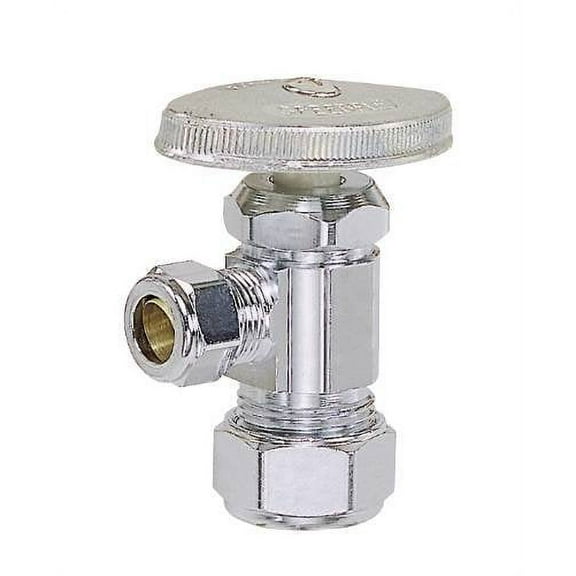 DURAPRO 101585 Angle Stop, 5/8" Od Comp X 1/2" Od Comp, Chrome, Lead Free