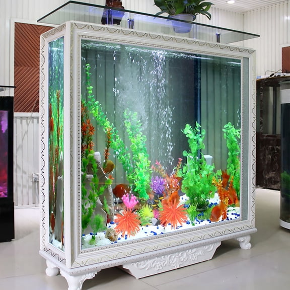 NIAIZEK Orange Elastic Sea Urchin Coral Aquarium Ornament, Realistic Fish Decoration, Anti-Collision Craft, 2.76x2.76x2.36in
