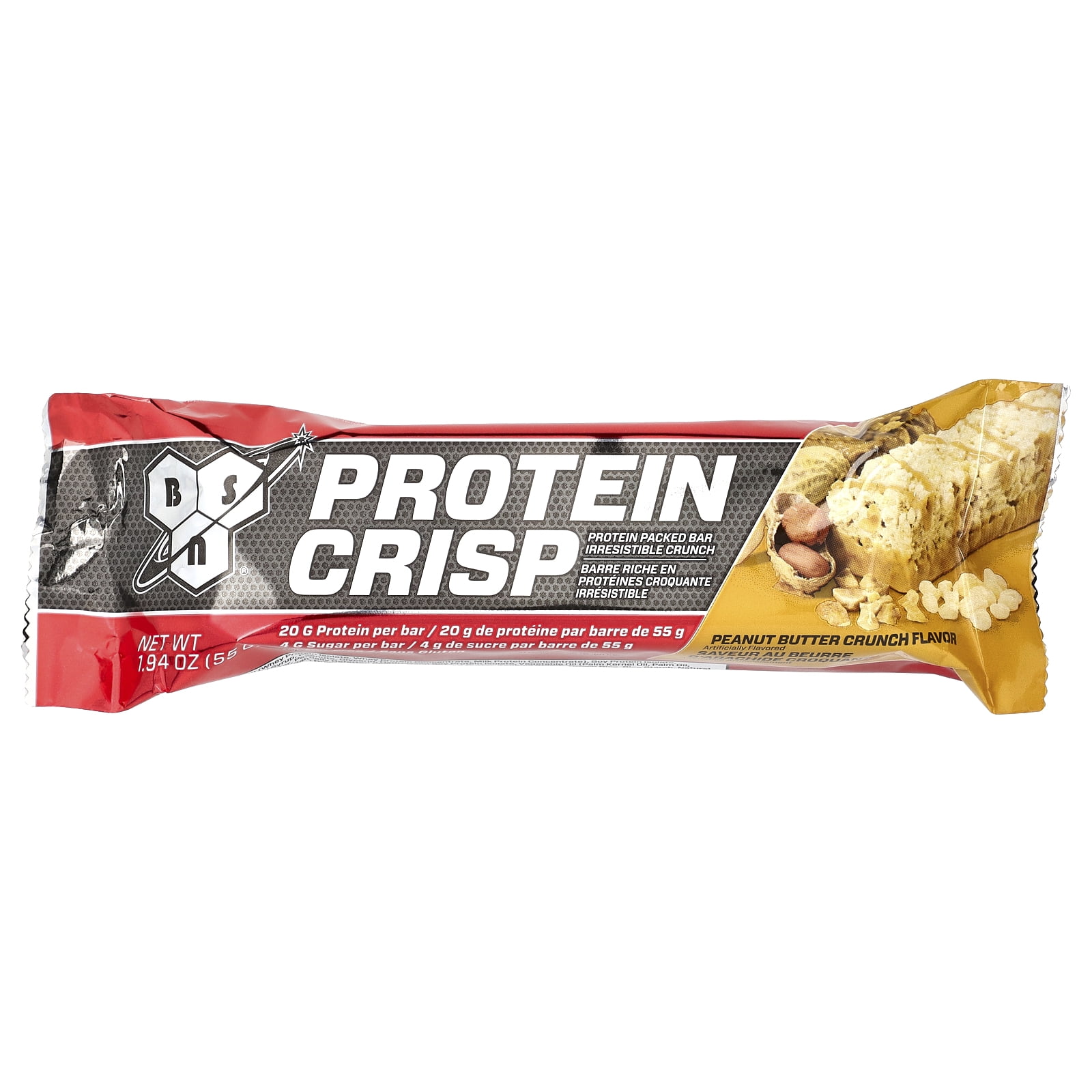 BSN Protein Crisp, Peanut Butter Crunch, 12 Bars, 1.94 oz (55 g) Each