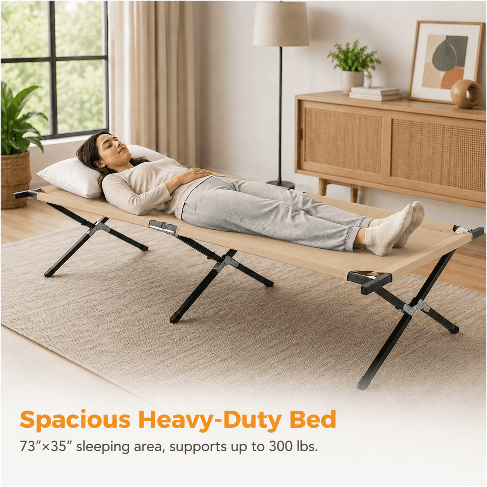 Alvantor Camping Cot, Folding Camping Cots /Mattress for Adults, Portable Sleeping Cot with Carry Bag, Portable Heavy Duty 74"x28" Bed