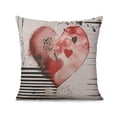 thumbnail image 2 of Rustic Romantic Valentine's Day Red Hearts Love Throw Pillow Covers 18 X 18 Inch, Set Of 2, Linen Study Sofa Cushion Cover Indoor Living Room Home Decor, 2 of 7